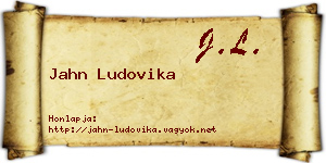 Jahn Ludovika névjegykártya